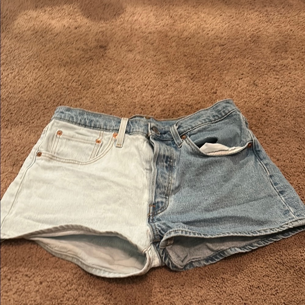 Two-Tone Denim Women's Shorts
